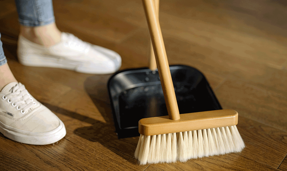 Brushing Floor - Cleaning Swansea
